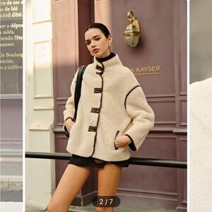 Minky Contrast Piping Fleece Jacket